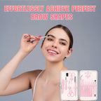 Eyebrow Kit, 17 in 1 Tweezers for Women Facial Hair, Hair Scissors with Comb, Eyebrow Trimmer, Brow Brushes, Hair Tools Travel Bag, Professional Grooming Tweezer Set