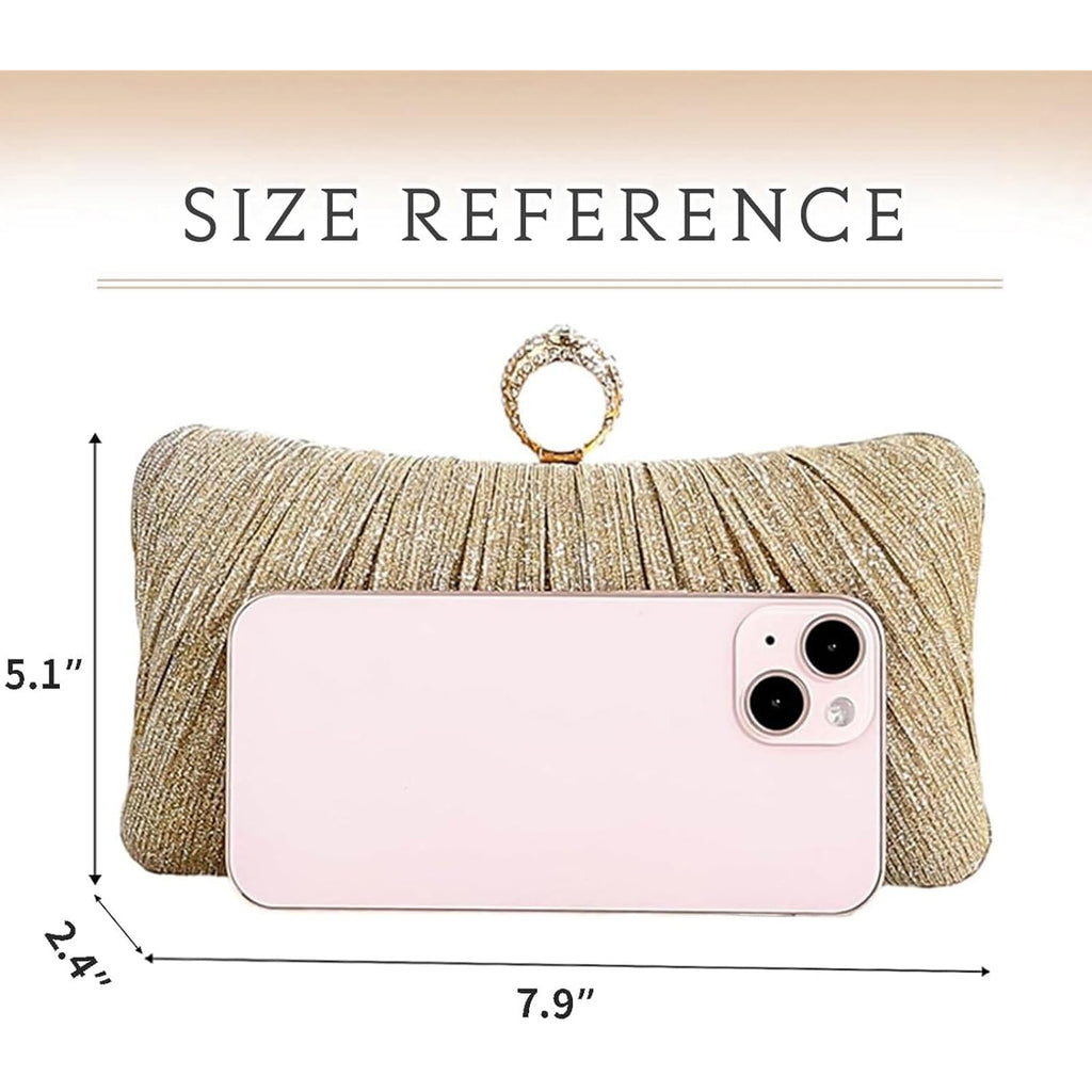 Clutch Purse for Women, Evening Bag with Removable Chain Strap Elegant Handbag for Wedding/Prom/Cocktail/Party