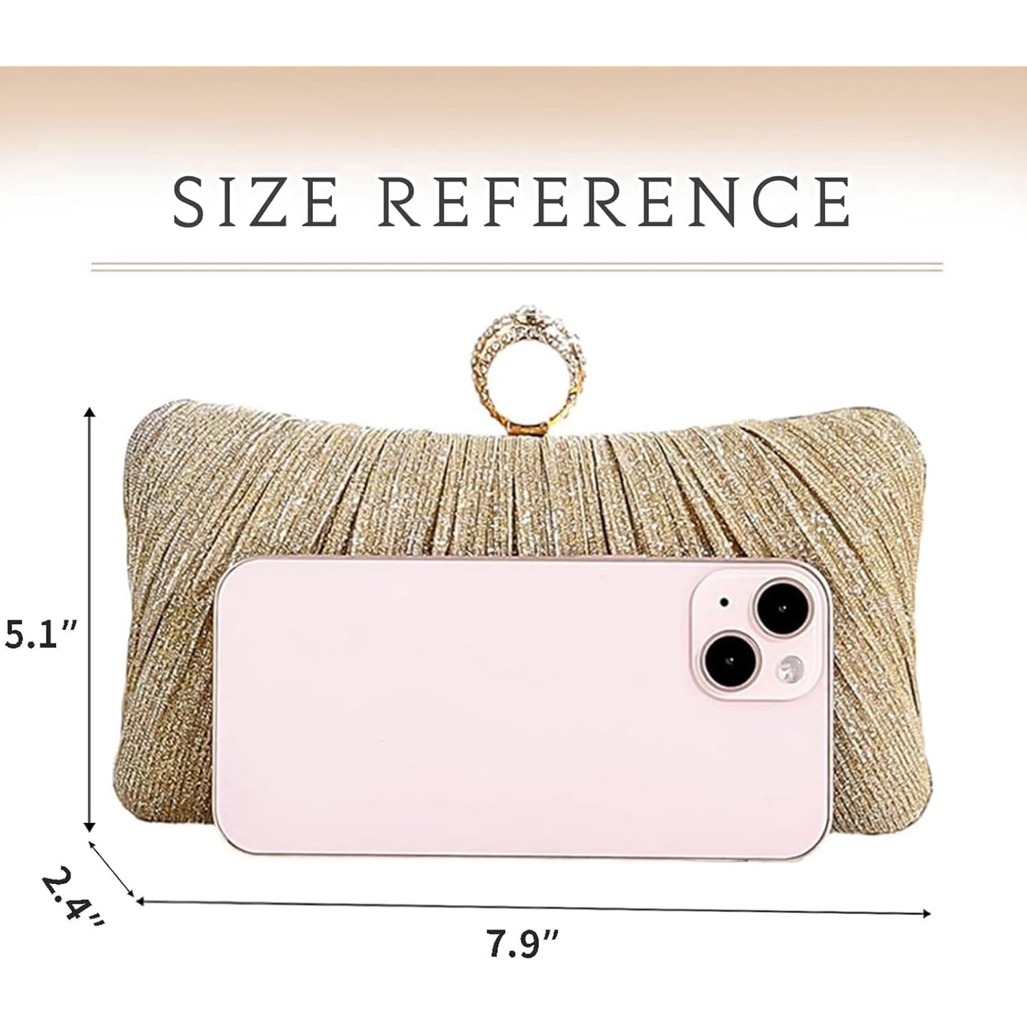 Clutch Purse for Women, Evening Bag with Removable Chain Strap Elegant Handbag for Wedding/Prom/Cocktail/Party