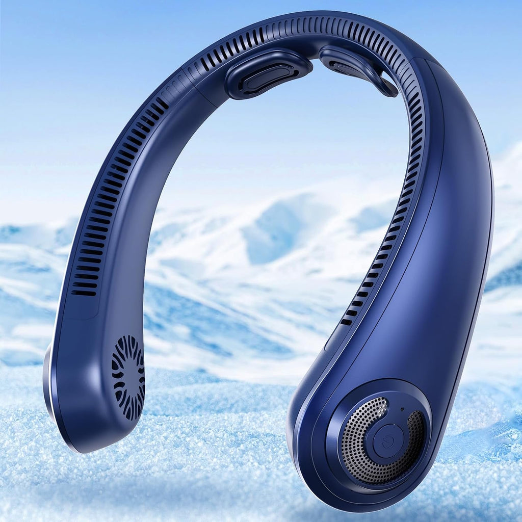 Portable Neck Fan With Neck Support, 5 Speeds, Lightweight, Rechargeable Personal Hands Free Wearable Neck Fans That Blow Cold Air For Hot Flashes, Disneyland, Travel Essentials, Gifts For Men Women