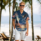 250Th Anniversary Usa Hawaiian Shirt For Men, 1776-2026 Patriotic Short Sleeve Shirt, Independence Day Gifts