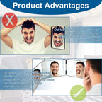 Lmznxcz 3 Way Mirror For Self Hair Cutting,360 Haircuts Men For Barber Use Tools,To See Back Of Head,Tri Fold Mirror With Portable Height Adjustable Telescoping Hooks (6.7" X 10.8")