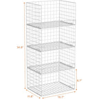 4-Tier Stackable Closet Organizers And Storage Basket, Foldable Closet Shelf Organizer System, Space-Saving Clothes Storage Drawer Organizer For Wardrobe, White ((Patent 30022416))