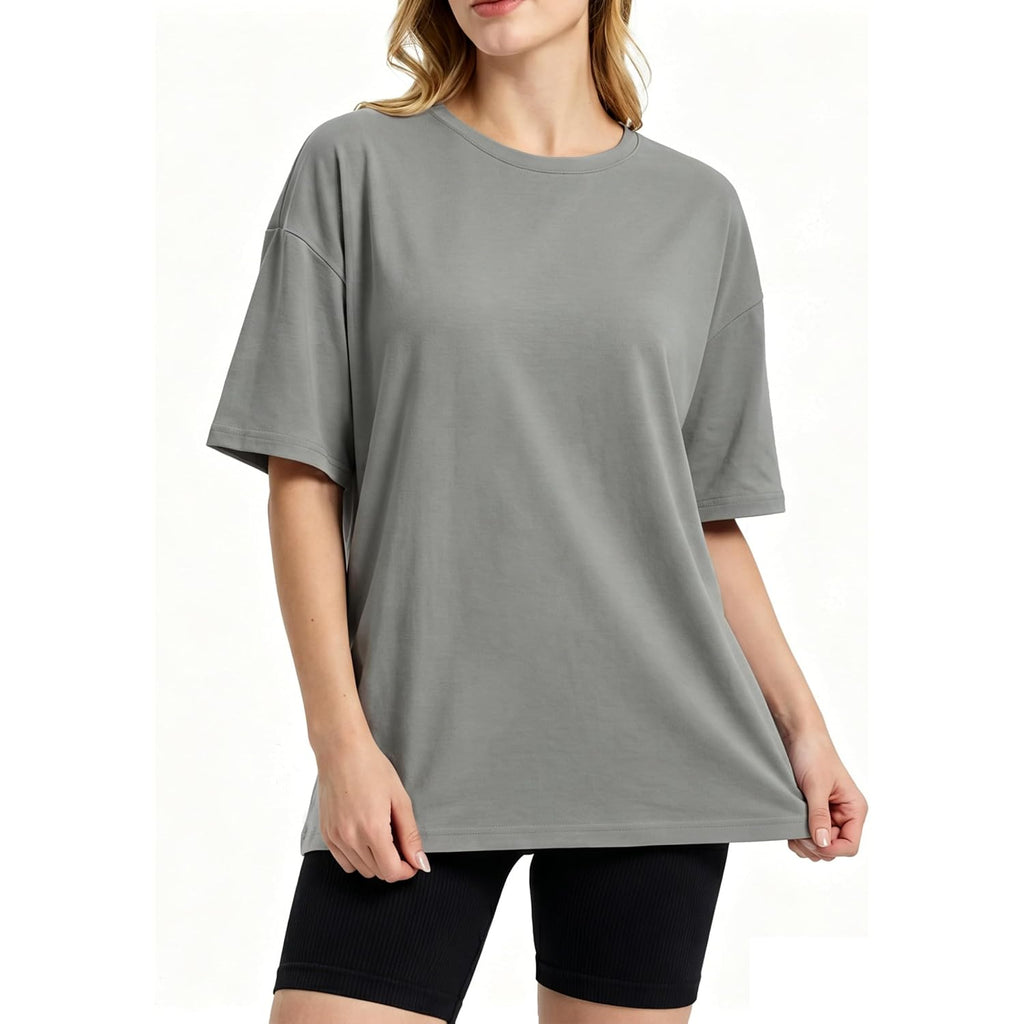 Bamboo Cool Womens Oversized Summer T Shirts Tops Short Sleeve Tees Spring Outfits Trendy Business Fashion Workout Clothes