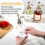 Coffee Bar Accessories,Coffee Syrup Dispenser With Labels For Coffee Bar,Pack Of 4,Total 67.6 Oz (Gold Pump)