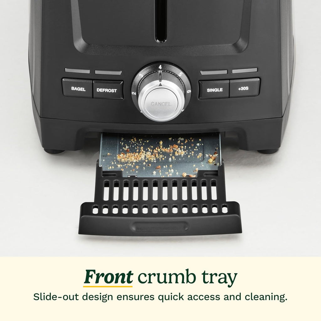 Cuisinart Core Collection 2-Slice Toaster | Extra-Long Slots For Artisan Bread, Bagel | High-Lift Quickview™ | Single Slice & Defrost Function | +30Sec Toast Boost | Removable Crumb Tray, Black