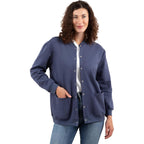 Rr & Ed Essentials Womens Fleece Snap Front Cardigan, Soft Lightweight Sweatshirt For Women, Baseball Jacket With Pockets