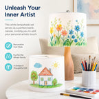 Drum Lamp Shades Set Of 2, 13"X13"X10", Spider Fitter Finials | White Large Replacement Linen Lampshades For Table Lamps, Floor Lamps, Easy Assembly, 13" Top X 13" Bottom X 10" High