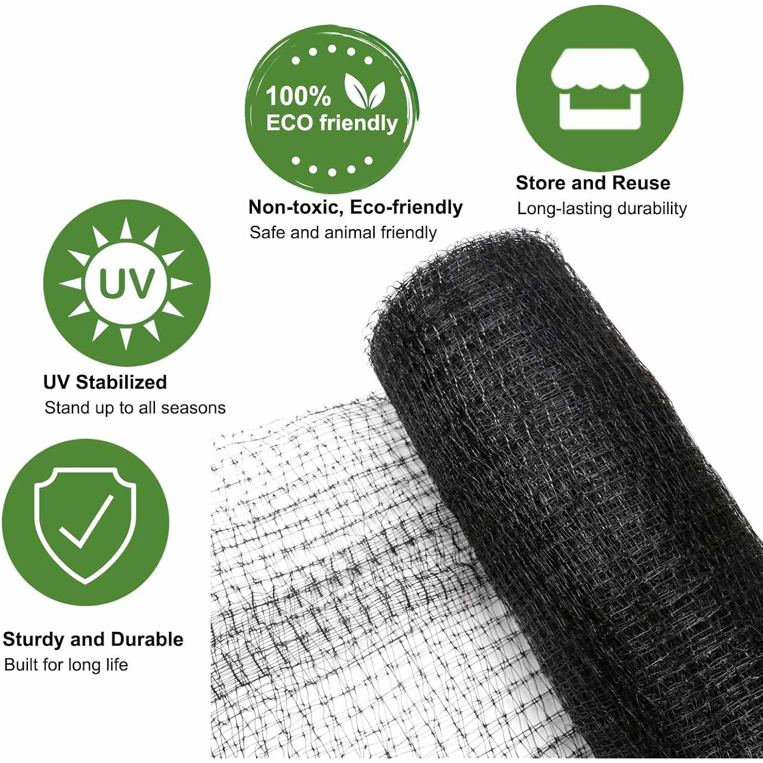 Bird Netting, 7.5 X 100 Ft Heavy Garden Netting Deer Netting For Protect Fruit Trees, Plants And Vegetables Against Birds, Deer, Squirrels And Other Animals