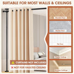 SUNALLY Room Divider No Drilling Curtain Rod Wall Divider for Room Separation, 4-10ft(H) 28-114inch(W) Adjustable, Heavy Duty Partition Space Separator Freestanding Tension Curtain Stand, Black