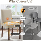 Dining Chairs Set Of 4, Modern Dining Room Chairs With Wooden Legs, Upholstered Kitchen Farmhouse Parsons Chairs For Restaurant & Cafe- Beige