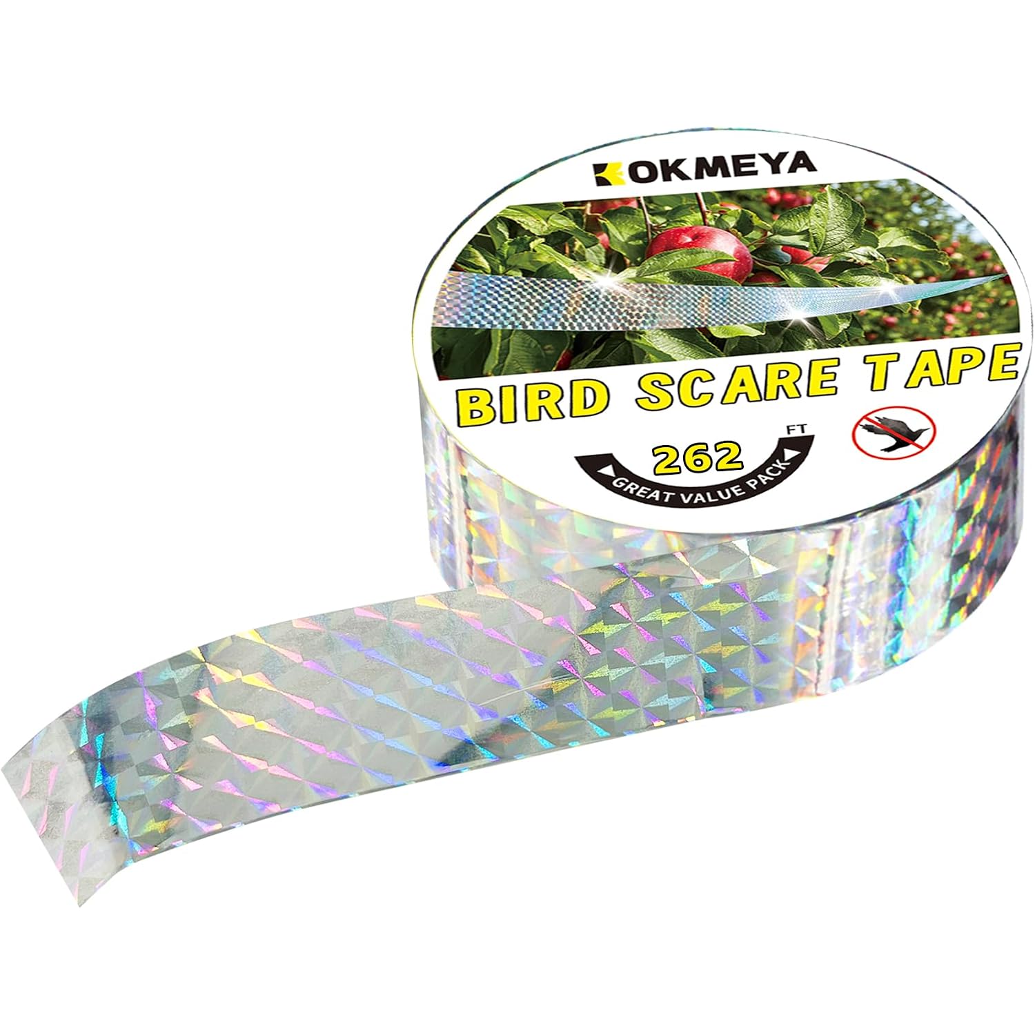Bird Scare Reflective Tape, 262 Feet Per Roll, Double-Sided Reflective, For Repelling Sparrows And Woodpeckers, Suitable For Outdoor Use In Homes, Gardens, Farms, Orchards,Outdoor