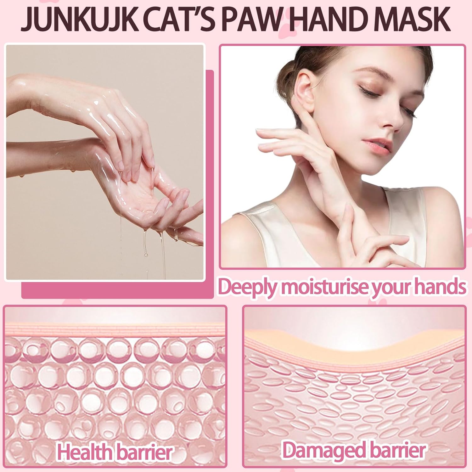 6PCS Hand Masks,Hydrating Hand Masks Moisturizing Gloves Overnight for Dry Cracked Hands,Daily Hand Care Hand Masks Gift Set for Women and Men A
