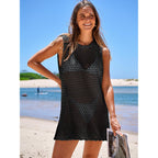 Anrabess Womens Swimsuit Cover Up Sleeveless Knit 2026 Summer Outfits Swimwear Bathing Suit Coverup Crochet Beach Dress