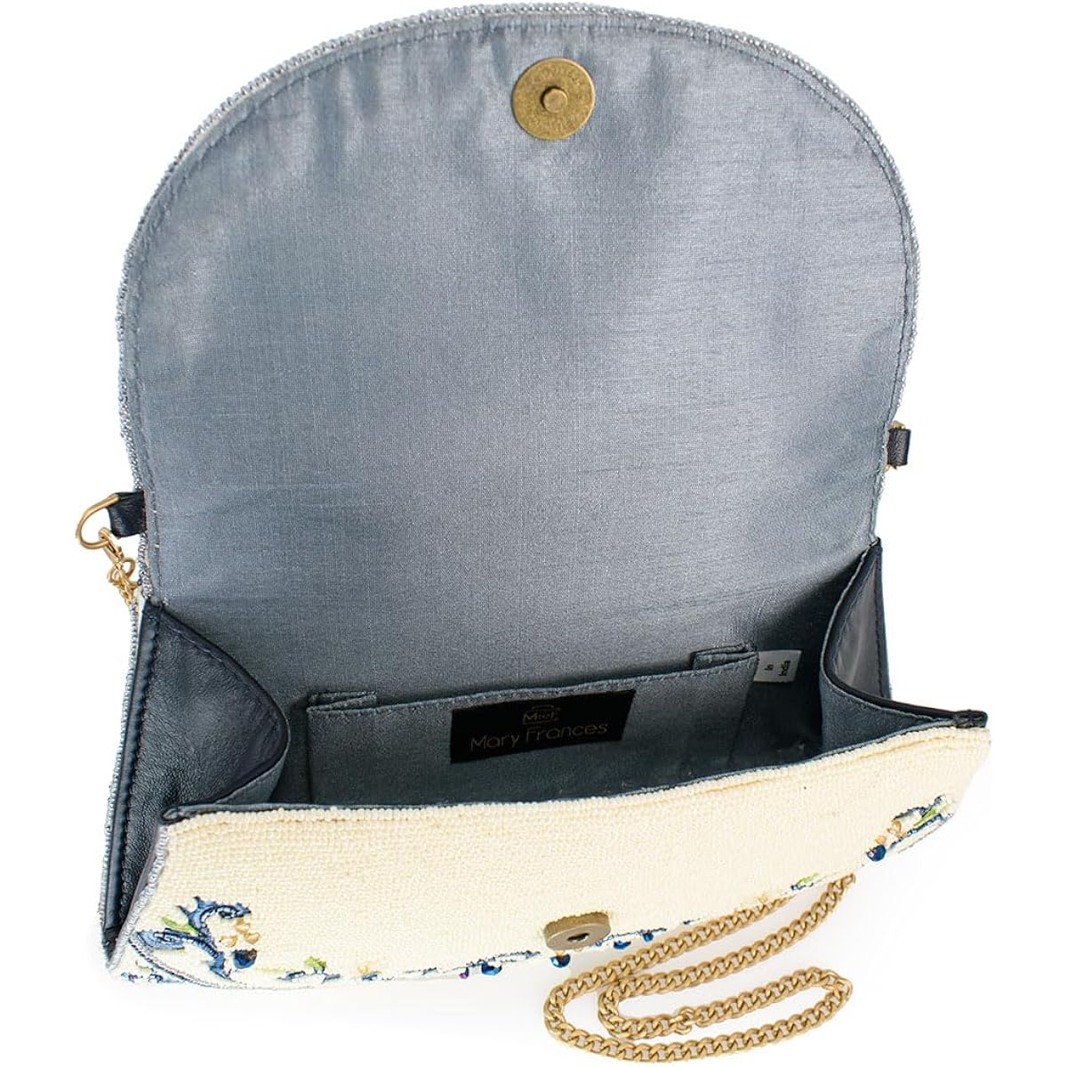 Mary Frances Capri Lemons Beaded Crossbody Handbag – Lemon Fruit Embroidered Evening Clutch Purse With Removable Chain Strap, Multicolor