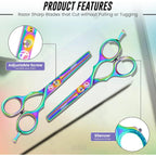 6.5" Thinning Shears For Hair Cutting - 2.7" Sharp Blade - J2 Stainless Steel Hair Thinning Scissors - Sturdy & Ergonomic Texturizing Shears - Perfect Hair Thinning Shear For Salon & Home