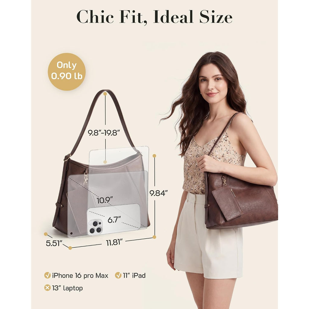 Missnine Hobo Bag For Women Pu Leather Purses, Multi-Pocket Crossbody Handbags With Zipper,Shoulder Bags Tote Purse
