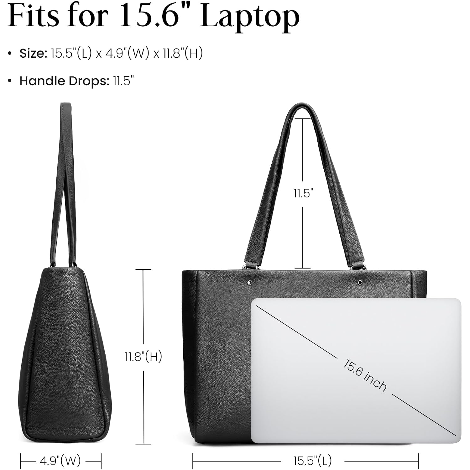 Befen Genuine Leather Work Laptop Tote Bag For Women Ladies Totes Shoulder Purses Satchel Handbag With 15" Compartment