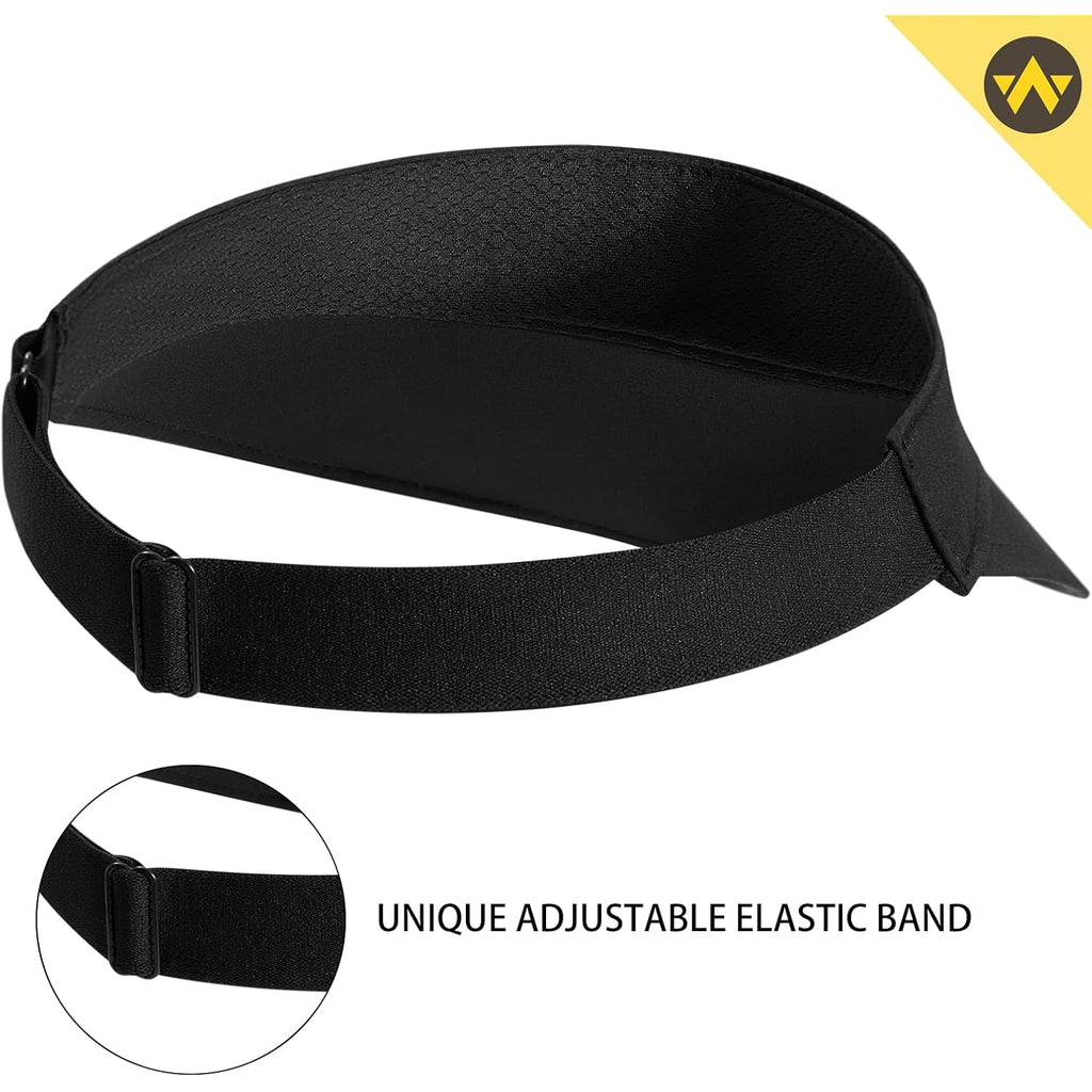 WANDER Running Sun Visor Hats Wide Brim UV Protection Sports Golf Tennis Elastic Band Mesh Cap for Women
