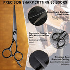 Hair Cutting Scissors & Shears Kit - 20-Piece Professional Hairdressing Tools Set For Barber Salon Home Thinning Scissors, Straight Razor, Comb, Clips, Cape, Hair Styling & Trimming For Men Women Kids