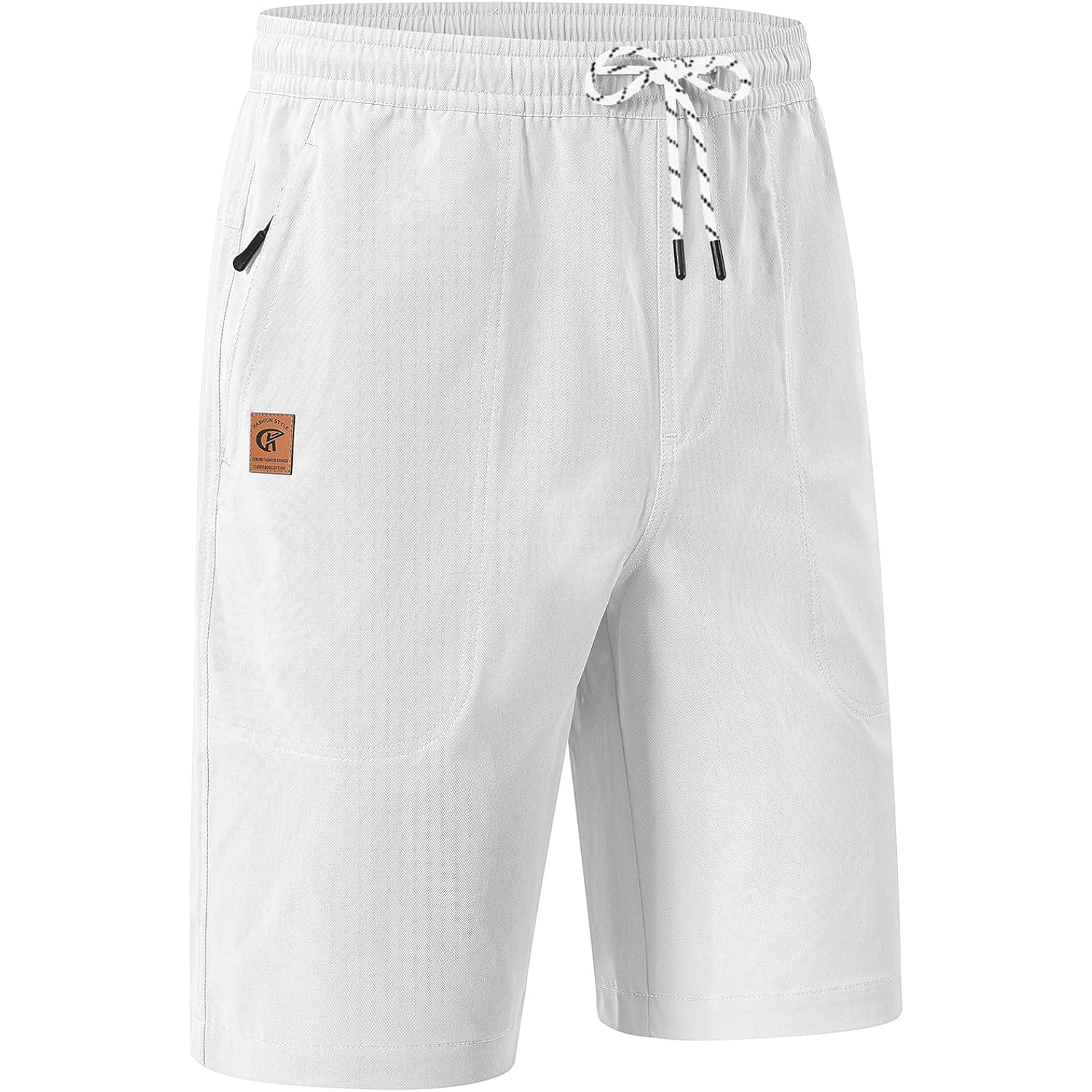 Men'S Stretch Shorts Casual Classic Fit Drawstring Summer Beach Shorts With Zipper Pockets