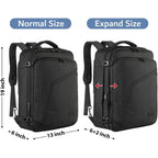 Matein Carry On Backpack, Extra Large Expandable Travel Backpack For Men | Airplane Approved, Weekender Bag For Women, Mochila De Viaje, Water Resistant, Lightweight Daypack For Flight, 40L, Black