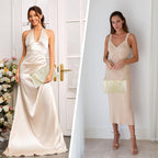 MGBPEI Women Satin Evening Handbag Wedding Prom Clutch Purse Formal Cocktail Party Clutches Shoulder Bag with 2 Bag Chains