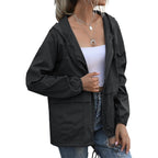 Women'S Raincoats Lightweight Waterproof Windproof Adjustable Windbreaker Rain Jackets Hooded With Pockets S-Xxl