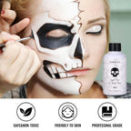 Bobisuka White Face Body Paint Liquid Texture Washable Non Toxic Facepaint Fast Drying Foundation Makeup For Halloween Clown Skeleton Skull Cosplay Sfx Costume Party Large Capacity(130Ml)