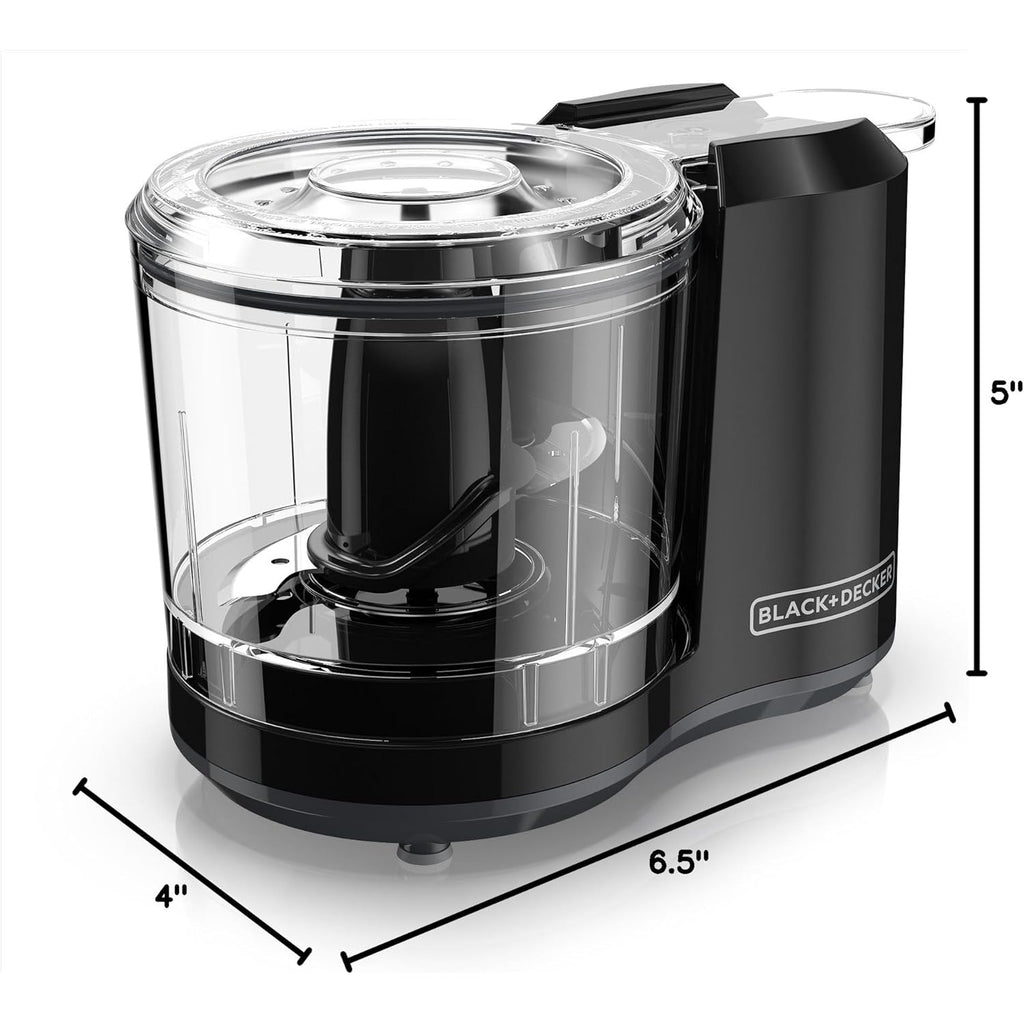 BLACK+DECKER 1.5-Cup Electric Food Chopper, One Touch Pulse, 150W Motor, Stay-Sharp Blade, Dishwasher Safe
