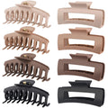Luseren Hair Clips For Women 4.3 Inch Large Hair Claw Clips For Women Thin Thick Curly Hair, Big Matte Banana Clips,Strong Hold Jaw Clips,Neutral Colors