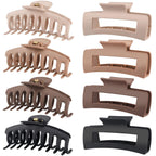 Luseren Hair Clips For Women 4.3 Inch Large Hair Claw Clips For Women Thin Thick Curly Hair, Big Matte Banana Clips,Strong Hold Jaw Clips,Neutral Colors