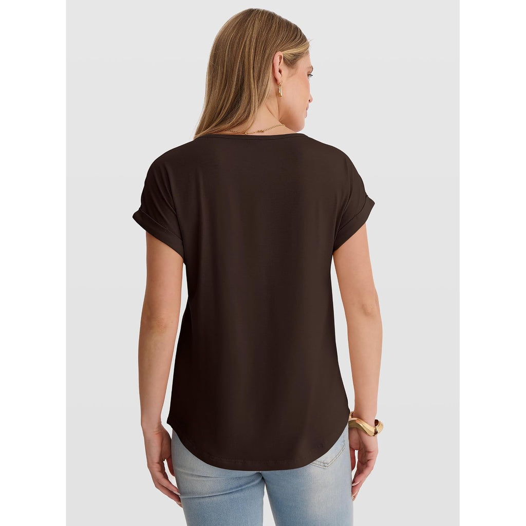 Anrabess Women'S Short Sleeve Pleated T Shirts | Scoop Neck Breathable Tops, Business Casual Dressy Blouses, 2026 Summer Cute Fashion Clothes