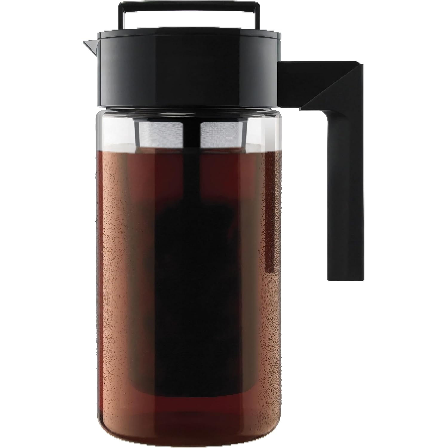 Takeya Deluxe Cold Brew Coffee Maker - Bpa-Free Tritan Pitcher With Airtight Leakproof Lid, Silicone Grip Handle, Fine-Mesh Filter - Shatter-Proof, Dishwasher Safe, Made In Usa - 1 Quart/Black