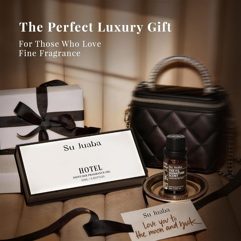 Su Juaba Hotel Collection Diffuser Oil Gift Set For Diffusers & Diy | Fragrance Oil Set,Luxury Scents Inspired By Iconic Hotels For Diffusers For Home,And Diy Crafting 6 Pack - 10 Ml/0.33 Fl Oz