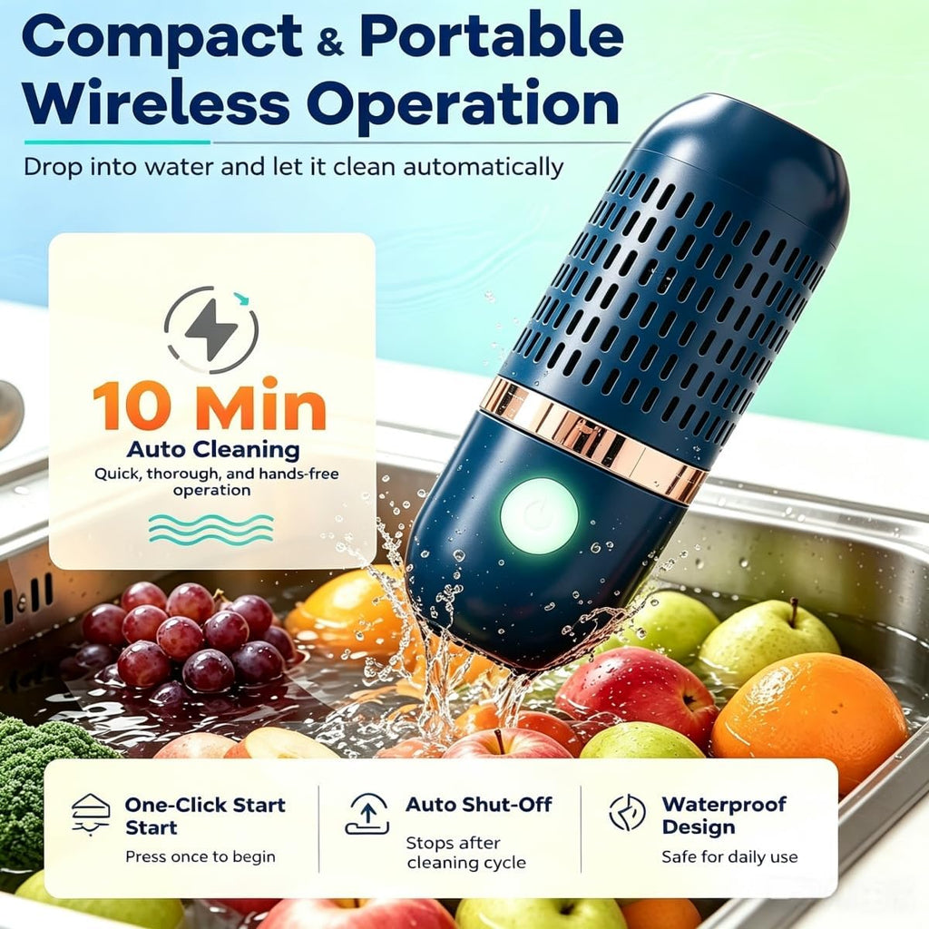 2026 New Produce Cleaner & Vegetable Cleaner With Oh-Ion Technology | Wireless Rechargeable Food Washer For Fruits Veggies Rice Meat Seafood Waterproof 10-Min Automatic Cleaning For Kitchen
