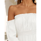 Zesica Women'S Boho Off Shoulder Wedding Guest Dress 2026 Spring Summer Side Split Flowy A Line Long Maxi Dresses