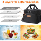 Lifewit Medium Lunch Bag, Insulated Lunch Box, Soft Cooler Cooling Tote for Adult Men Women, Black 12-Can (9L)