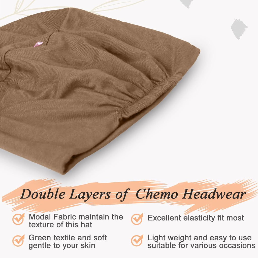 4-Piece Soft Chemo Headwear Set - Lightweight Sleeping Caps For Women With Hair Loss