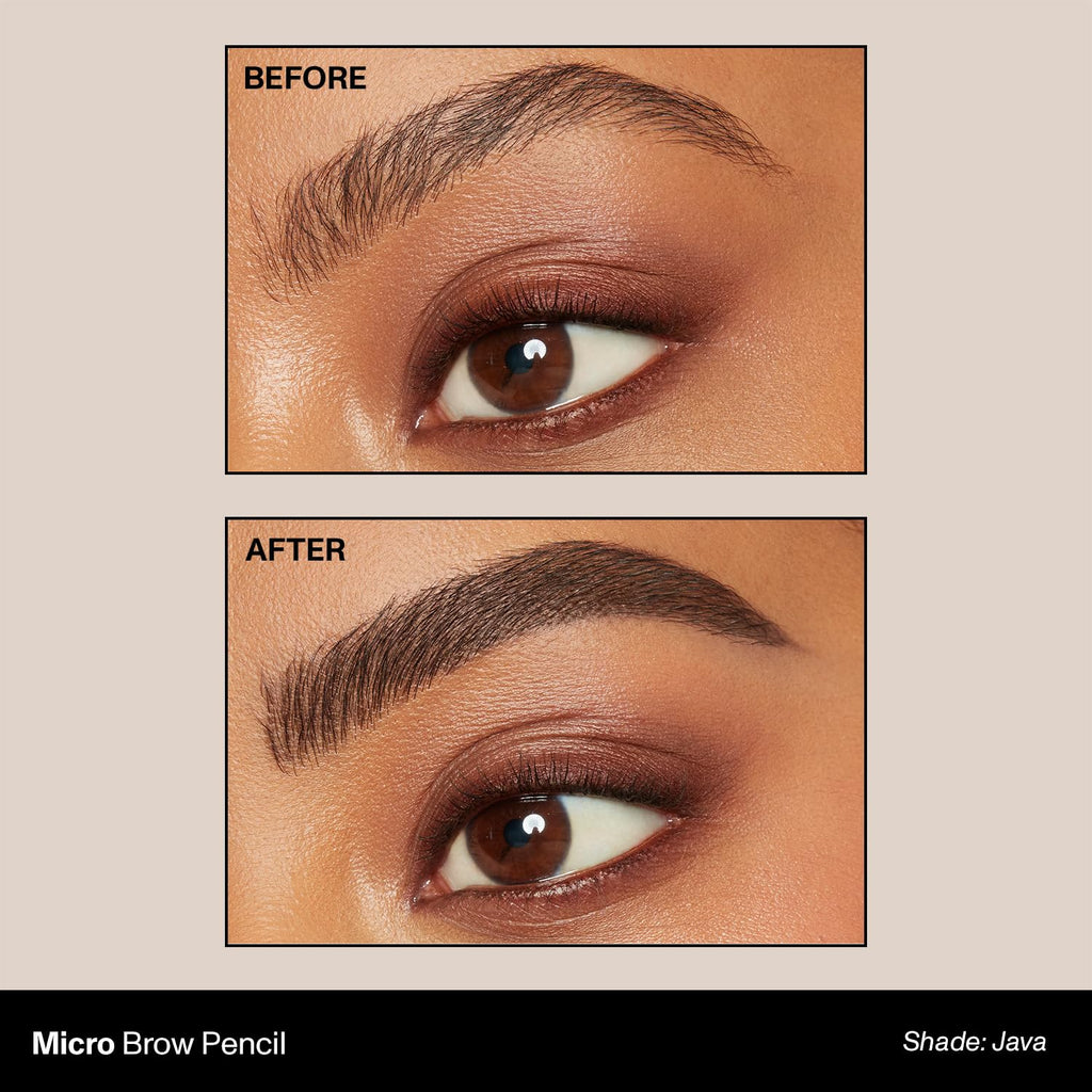 Morphe Micro Dual Eyebrow Pencil - Dual-Ended Brow Pencil Featuring A Retractable, Ultra-Precise, Pointed Tip - Richly Pigmented, Smooth-Gliding, Long-Lasting Wax Formula - Java (0.003 Oz)