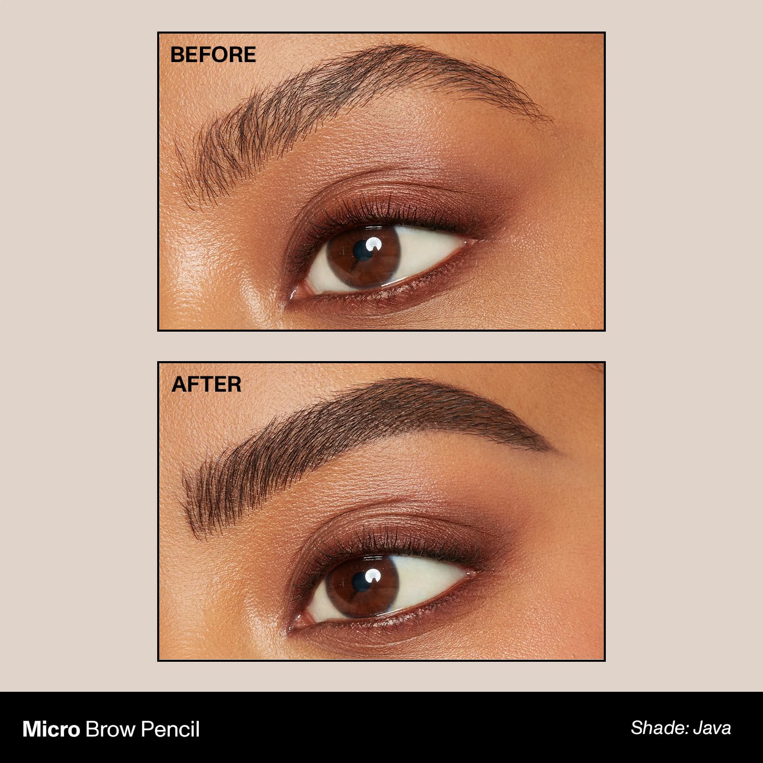 Morphe Micro Dual Eyebrow Pencil - Dual-Ended Brow Pencil Featuring A Retractable, Ultra-Precise, Pointed Tip - Richly Pigmented, Smooth-Gliding, Long-Lasting Wax Formula - Java (0.003 Oz)