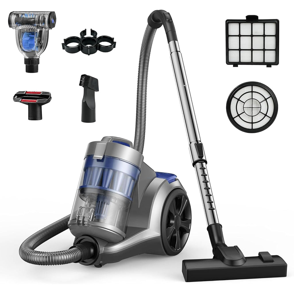 Aspiron 1700W Canister Vacuum Cleaner, 45Kpa Bagless Vacuum Cleaner
