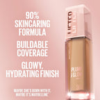 Maybelline Lifter Plump & Glow Foundation, Liquid Foundation With 2% Niacinamide + Hyaluronic Acid, Plumping And Brightening Face Makeup, 210, 1 Count