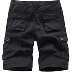 Vcansion Men'S Cargo Shorts Casual Cotton Multi-Pockets Elastic Waist Camo Shorts