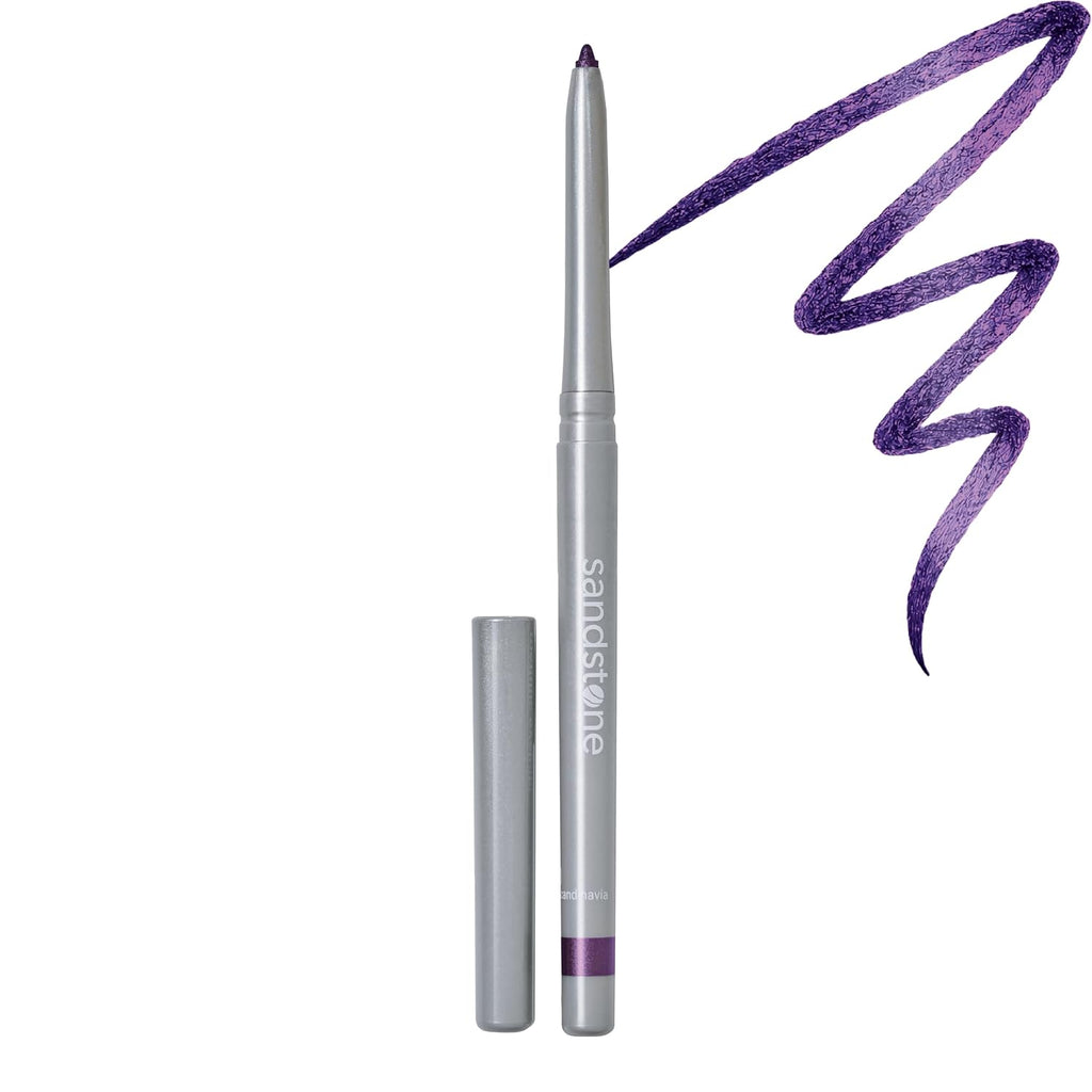 Sandstone Scandinavia Hypoallergenic Waterproof Eyeliner Pencil (Purple) | Metallic, Smudge-Proof Eye Liner For Sensitive Eyes