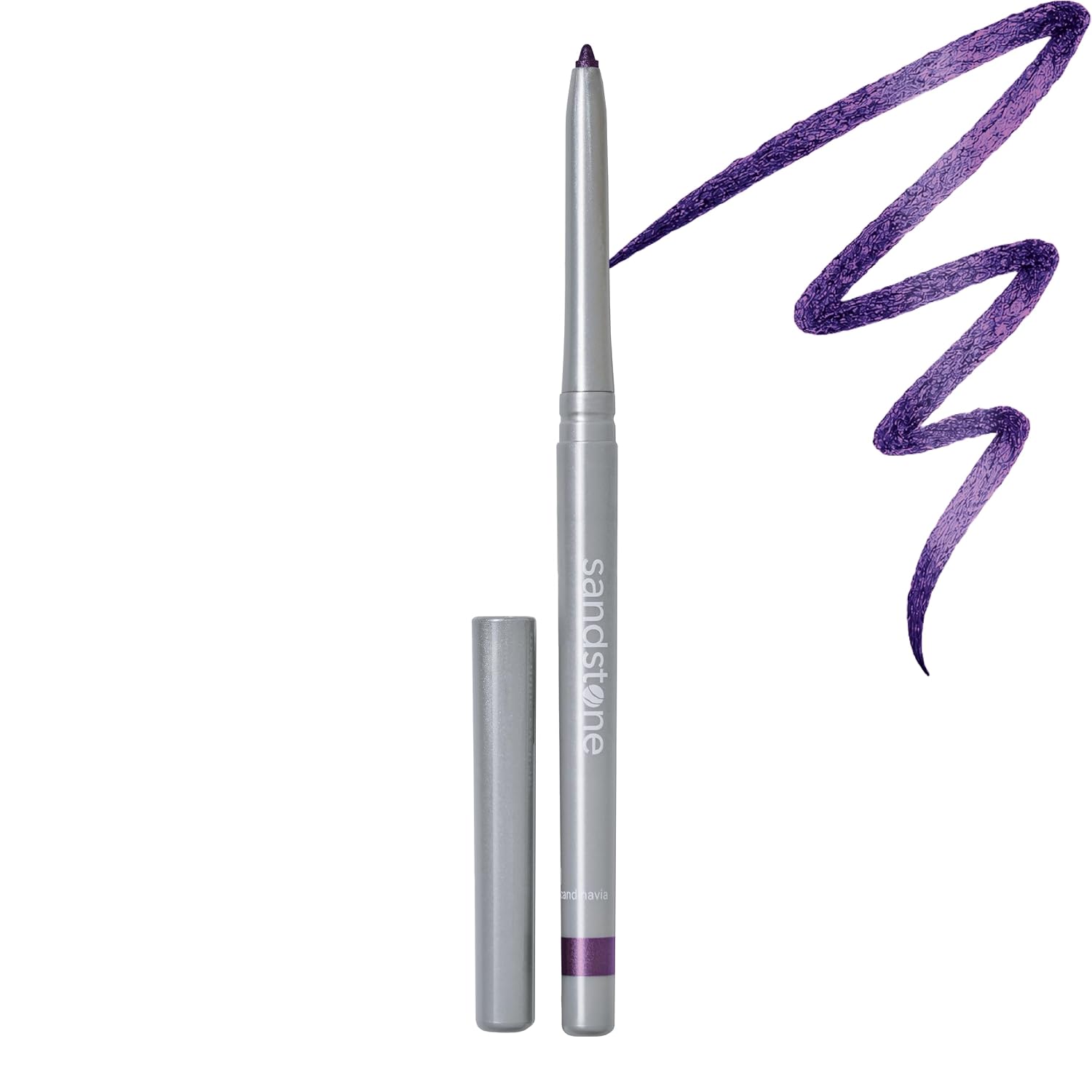 Sandstone Scandinavia Hypoallergenic Waterproof Eyeliner Pencil (Purple) | Metallic, Smudge-Proof Eye Liner For Sensitive Eyes