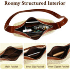 Herald Straw Crossbody Bag for Women Beach Woven Hobo Handbag Summer Chic Crescent Shoulder Purses with Adjustable Strap