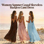 Backless Cami Dress, House Dress Backless Dress, Cami Lounge Dress House Dress Open Back Dress For Women Casual Summer