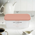 Zicoto Set Of 2 Reusable Ice Cream Tub Containers 2 Quart Each - Perfect For Homemade Sorbet, Frozen Yogurt Or Gelato - Stackable Storage Containers, Stickers And Lids Stores Easily In Freezer