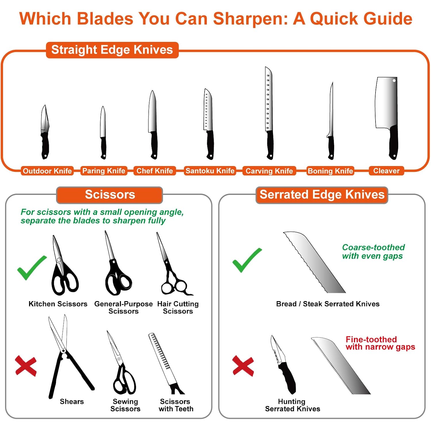 Sharpal 191H Knife Scissors Sharpener | Repairs, Restores & Sharpens, Straight, Serrated & Kitchen Knives, Versatile Sharpening Tool For Blades, Gifts For Home Cooks